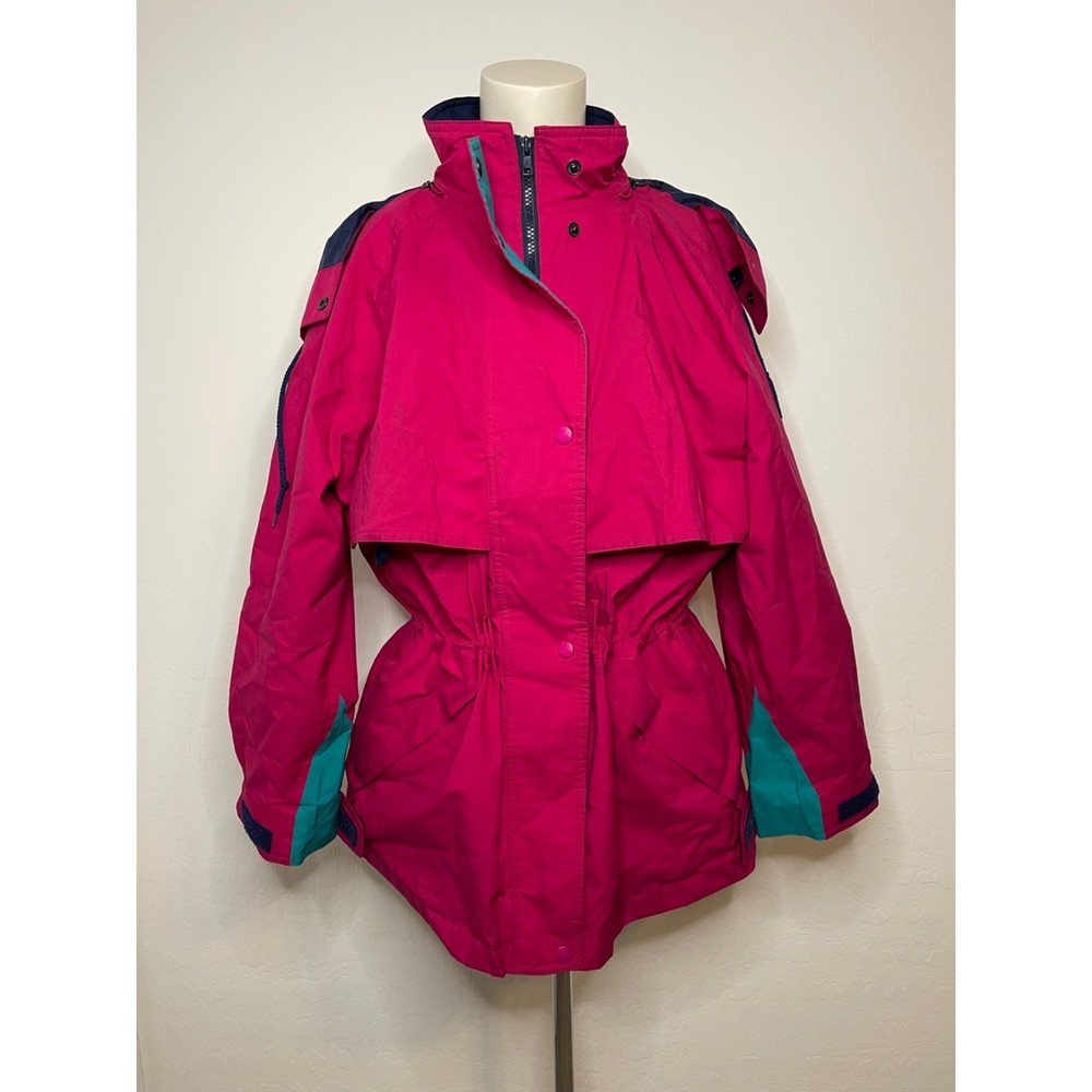 Vintage Eddie Bauer Pink,Purple, Teal Gore-Tex Jacket Coat Parka Womens Petite M